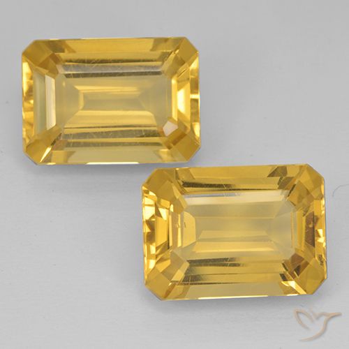 13.10ctw Natural Golden Orange Citrine, Emerald Cut, VVS