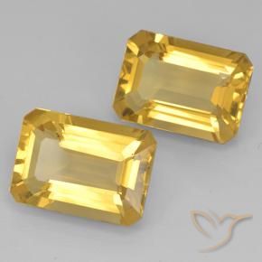 13.10 ctw Golden Citrine Stones, Natural Citrine in Octagon Step Cut Shape for Sale