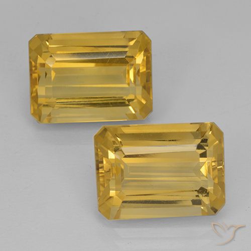 15.06ctw Natural Golden Orange Citrine, Emerald Cut, VVS-VS