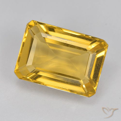7.37ct Natural Golden Citrine, Emerald Cut, VVS-VS