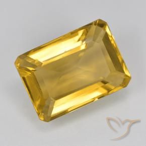 7.37 ct Golden Citrine Stone, Natural Citrine in Octagon Step Cut Shape for Sale