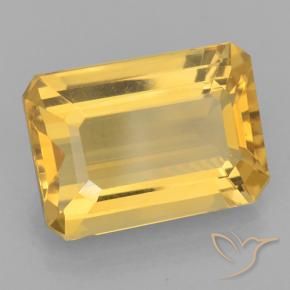 6.45 ct Golden Citrine Stone, Natural Citrine in Octagon Step Cut Shape for Sale