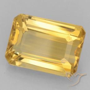 7.40 ct Golden Citrine Stone, Natural Citrine in Octagon Step Cut Shape for Sale