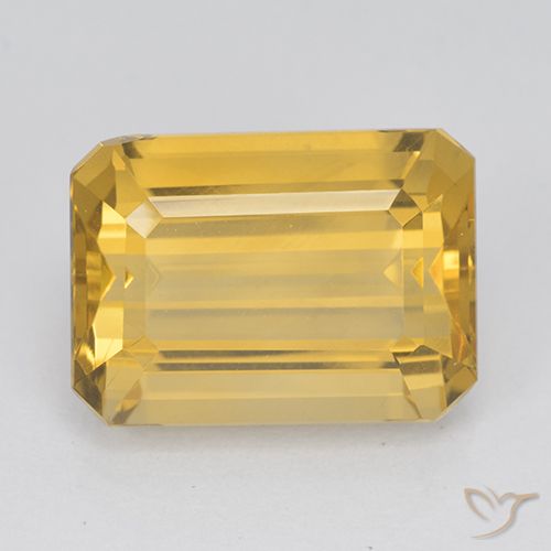 7.78 ct Golden Citrine Gemstone, Citrine Gem in Octagon Step Cut Shape for Sale.