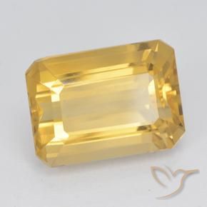 7.78 ct Golden Citrine Stone, Natural Citrine in Octagon Step Cut Shape for Sale
