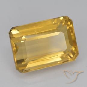 8.50 ct Golden Citrine Stone, Natural Citrine in Octagon Step Cut Shape for Sale