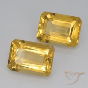 14.82 ctw Golden Citrine Stones, Natural Citrine in Octagon Step Cut Shape for Sale
