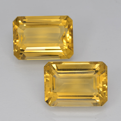 Medium Gold Citrin Edelstein - 7.5ct Octagon Stufenschliff (ID: 500921)