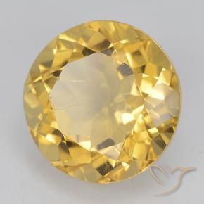 5.78 ct Golden Citrine Stone, Natural Citrine in Round Facet Shape for Sale