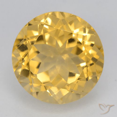 Medium Golden Citrino Gem - 6.5ct Sfaccettatura rotonda (ID: 500969)