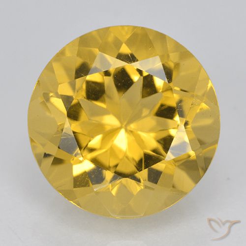 5.59ct Natural Medium Golden Citrine, Round, VVS