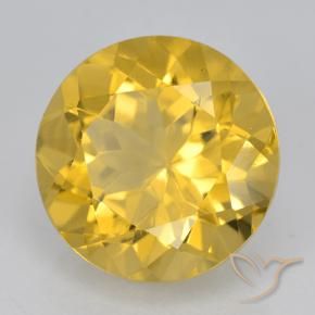 5.59 ct Golden Citrine Stone, Natural Citrine in Round Facet Shape for Sale
