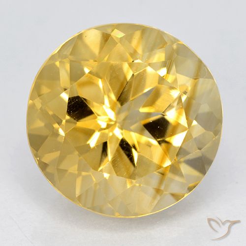 6.16ct Natural Medium Gold Citrine, Round, VVS, Photo A