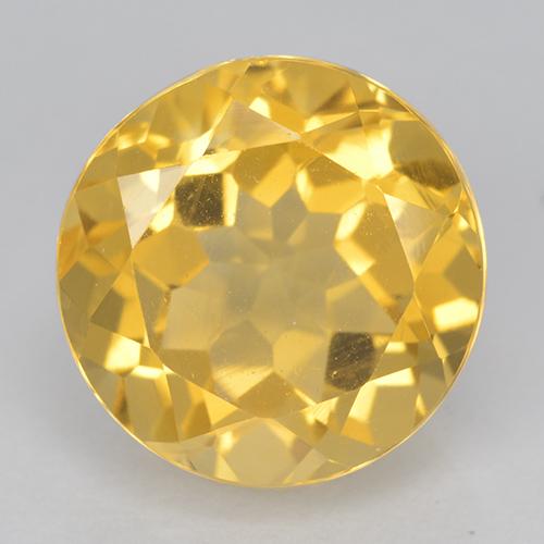 4,94 ct runder Citrin aus Brasilien, Größe: 11,1mm, Reinheit: VVS, Garantiert echter Edelstein, 1 Stück Citrin in Golden Farbe, Mohs-Härte von 7 Geeignet für den täglichen Gebrauch im Schmuck, Jahr des Hahn-Edelsteins, Photo A