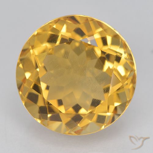 6.28ct Natural Golden Citrine, Round, VVS