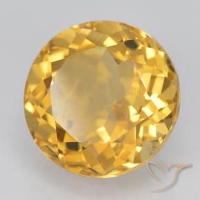 6.28 ct Golden Citrine Stone, Natural Citrine in Round Facet Shape for Sale