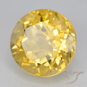 6.20 ct Golden Citrine Stone, Natural Citrine in Round Facet Shape for Sale