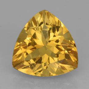 Dark Golden Citrine Gem - 5.2ct Trillion Facet (ID: 501006)