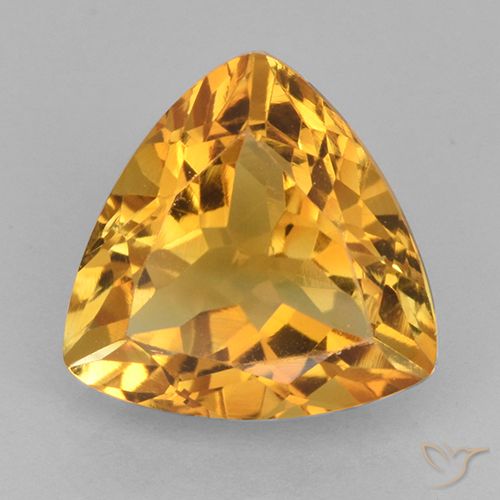 Dark Golden Citrine Gem - 2.4ct Trillion Facet (ID: 501014)