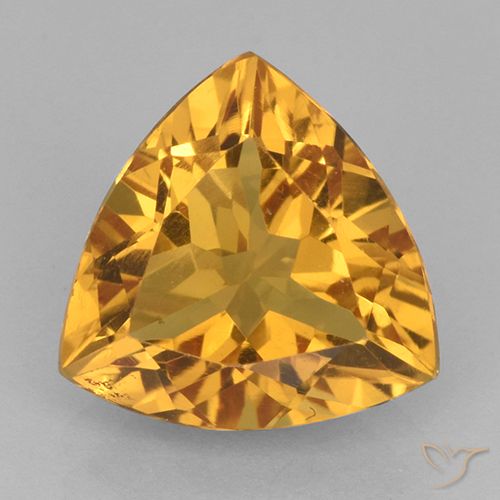 Dark Golden Citrin Edelstein - 2.2ct Trillantschliff (ID: 501015)