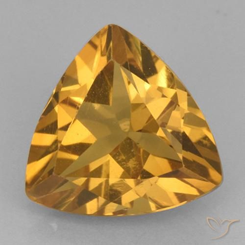 1.98ct Natural Dark Golden Citrine, Trillion, VVS