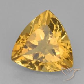 2.18 ct Golden Citrine Stone, Natural Citrine in Trillion Facet Shape for Sale
