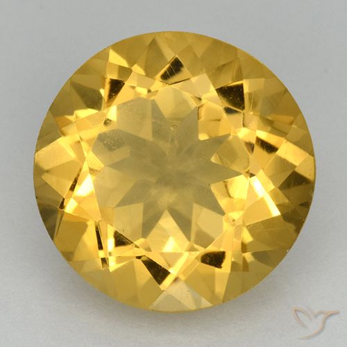 5.42ct Natural Medium Golden Citrine, Round, VVS
