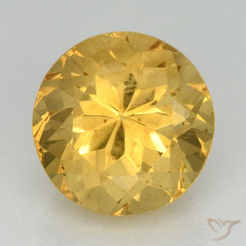 6.95ct Natural Medium Golden Citrine, Round, VVS-VS, Photo A