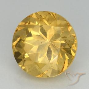 6.95 ct Golden Citrine Stone, Natural Citrine in Round Facet Shape for Sale