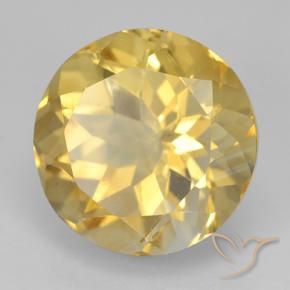 5.93 ct Golden Citrine Stone, Natural Citrine in Round Facet Shape for Sale