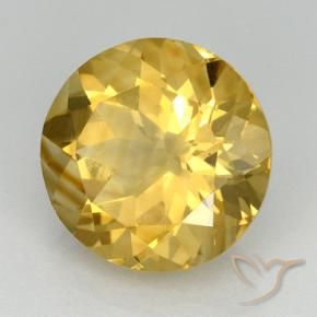5.65 ct Golden Citrine Stone, Natural Citrine in Round Facet Shape for Sale