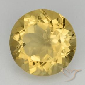 5.71 ct Golden Citrine Stone, Natural Citrine in Round Facet Shape for Sale