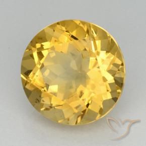5.91 ct Golden Citrine Stone, Natural Citrine in Round Facet Shape for Sale