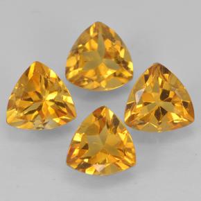 Deep Golden Orange Citrine Gem - 0.5ct Trillion Facet (ID: 501076)