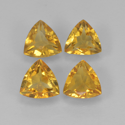 Dark Golden Citrine Gem - 0.4ct Trillion Facet (ID: 501083)