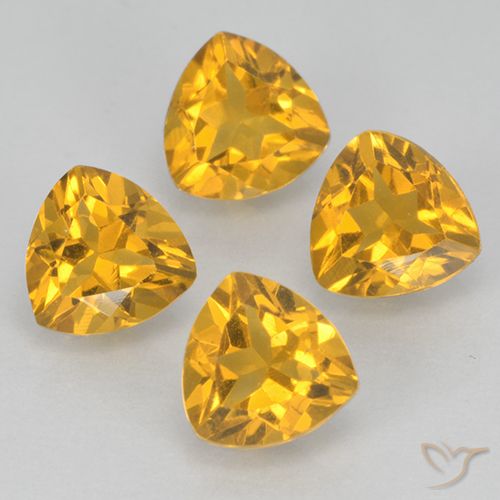 Deep Golden Orange Citrine Gem - 0.5ct Trillion Facet (ID: 501087)