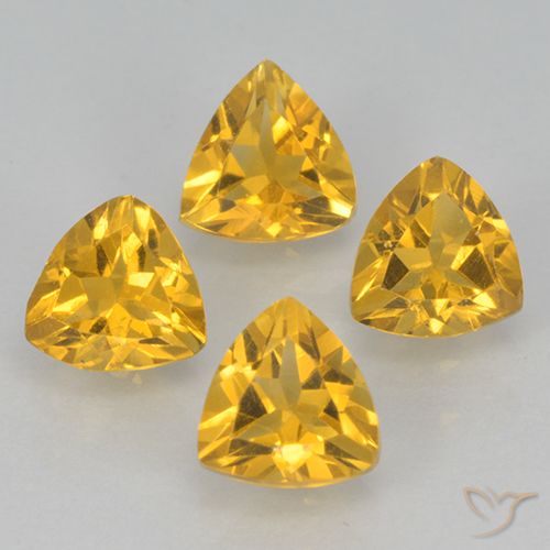 Dark Golden Citrin Edelstein - 0.4ct Trillantschliff (ID: 501088)