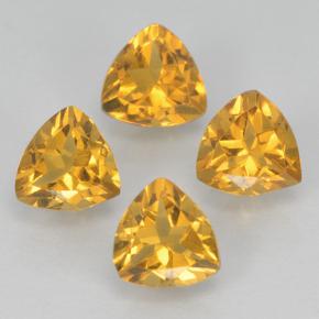 Deep Golden Orange Citrine Gem - 0.4ct Trillion Facet (ID: 501090)