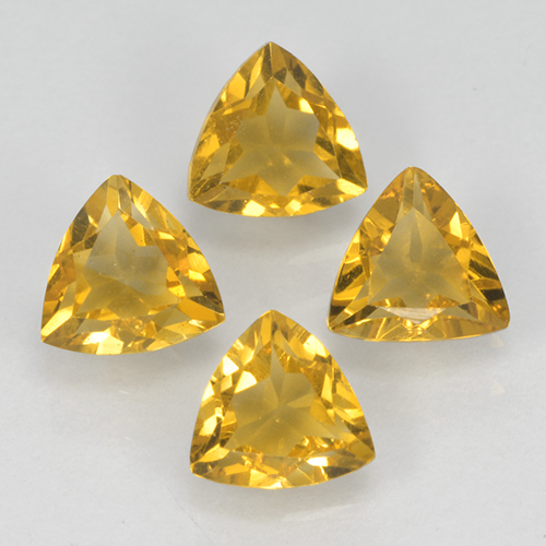Golden Orange Citrine Gem - 0.4ct Trillion Facet (ID: 501096)
