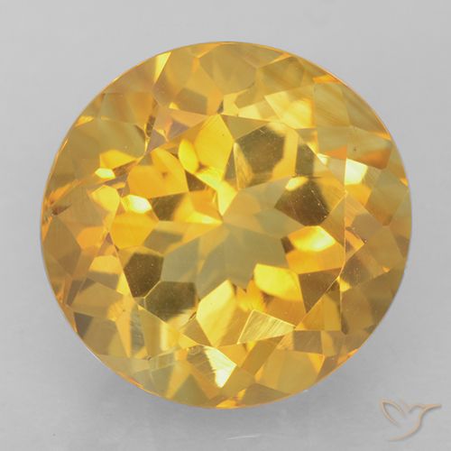 6.12 ct Yellow Citrine, 11.9 mm Round Cut From Brazil, Photo A
