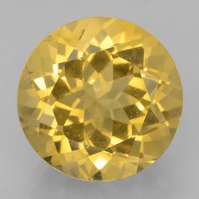 Golden Citrin Edelstein - 5.9ct Rund Facettenschliff (ID: 501183)