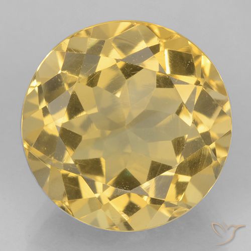 5.98ct Natural Medium Golden Citrine, Round, VVS
