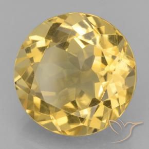 5.98 ct Golden Citrine Stone, Natural Citrine in Round Facet Shape for Sale