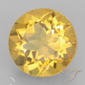 5.22 ct Golden Citrine Stone, Natural Citrine in Round Facet Shape for Sale