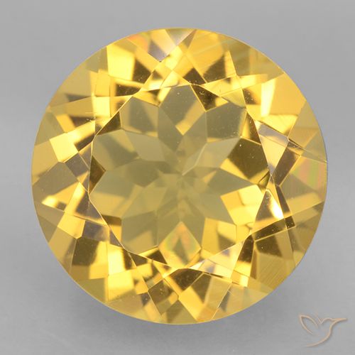 Amarillo claro Citrina Gema - 5.7ct Faceta Redonda (ID: 501188)