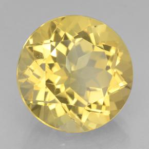 6.15 ct Yellow Citrine Stone, Natural Citrine in Round Facet Shape for Sale