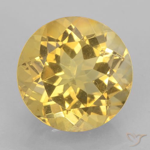 6.14 ct Yellow Citrine, 12.1 mm Round Cut From Brazil, Photo A