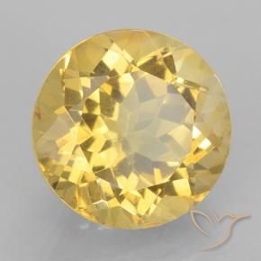 6.14 ct Yellow Citrine Stone, Natural Citrine in Round Facet Shape for Sale