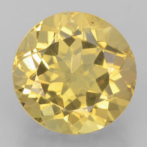hellgelb Citrin Edelstein - 6ct Rund Facettenschliff (ID: 501192)