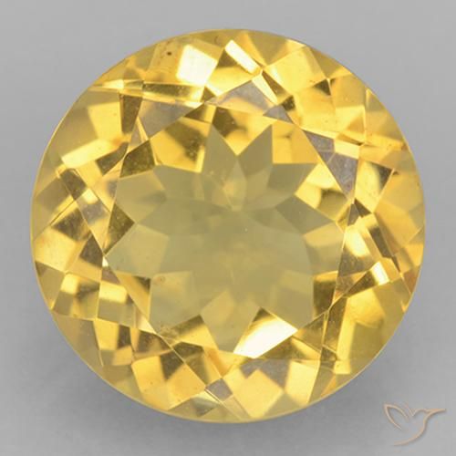 5.88ct Natural Light Golden-Yellow Citrine, Round, VVS